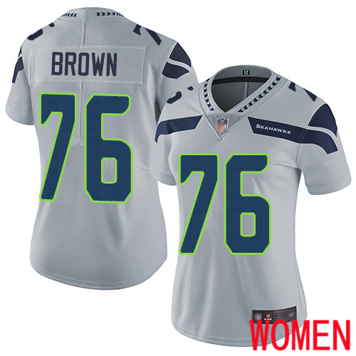 Seattle Seahawks Limited Grey Women Duane Brown Alternate Jersey NFL Football #76 Vapor Untouchable